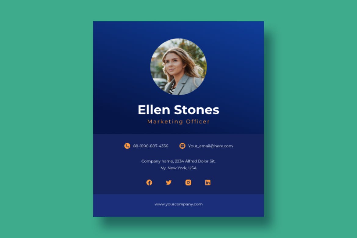 专业通用的电子邮件签名设计模板v4 Email Signature APP UI sucaiwan.com