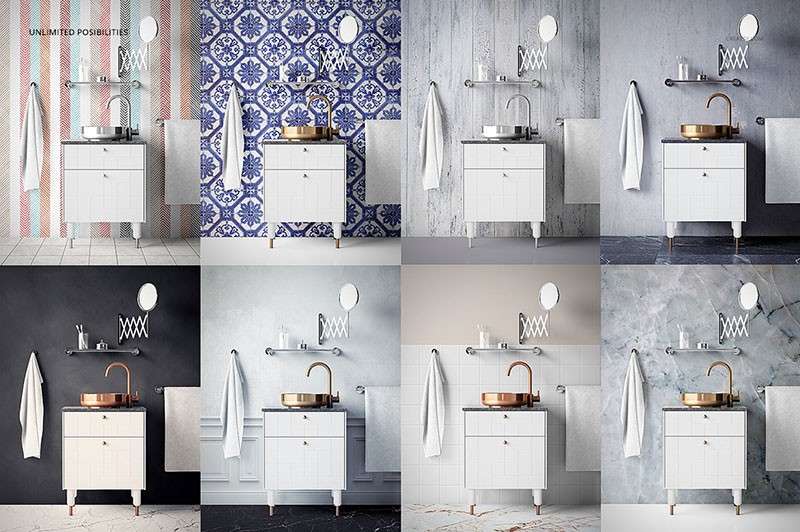 卫浴家具场景样机PSD模板 样机素材 sucaiwan.com