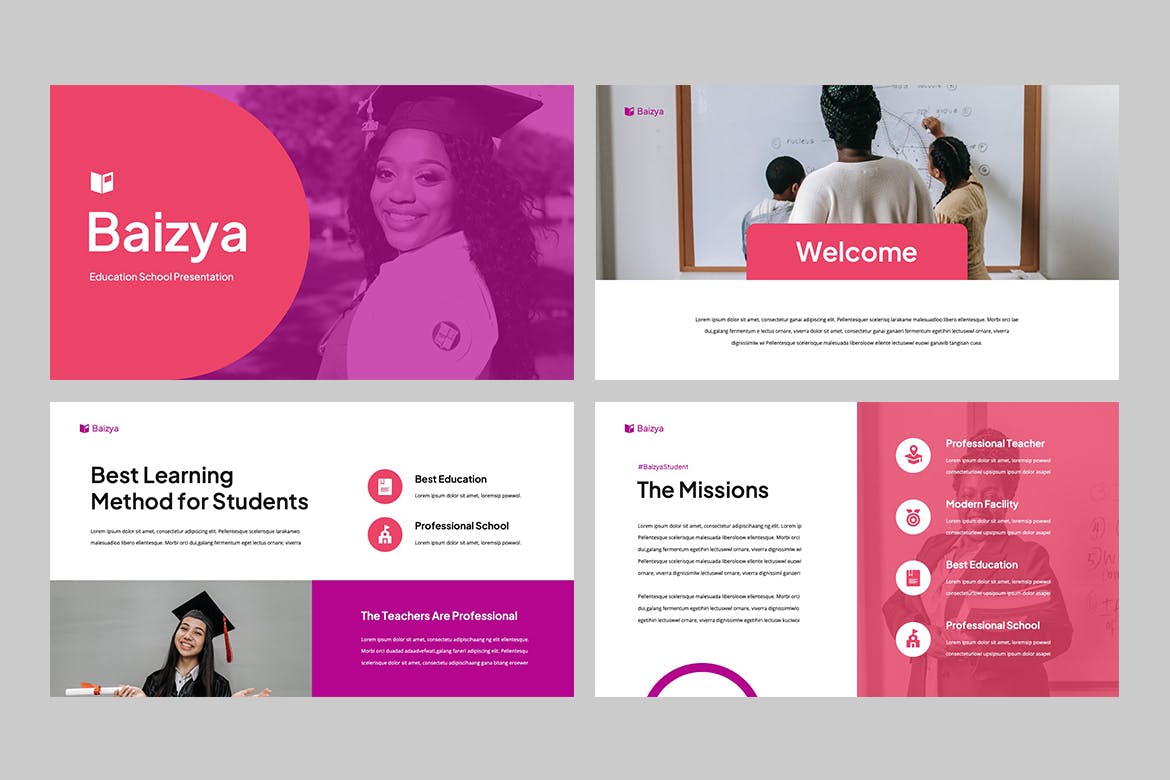 教育方式交流PPT模板下载 BAIZYA – Education Powerpoint 幻灯图表 sucaiwan.com