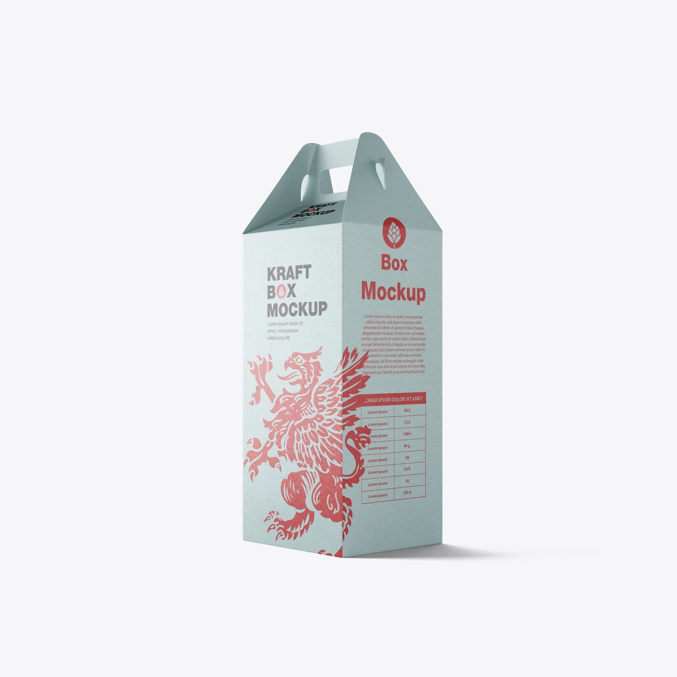 带把手的牛皮纸盒设计样机模板 Set Kraft Box with Handles Mockup APP UI sucaiwan.com