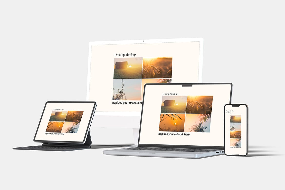 多屏幕响应式设备样机 Multi Device Realistic Mockup 样机素材 sucaiwan.com