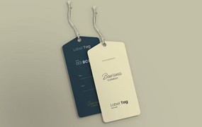 优雅的服装价格标签设计样机 Elegant clothing label tag mockup