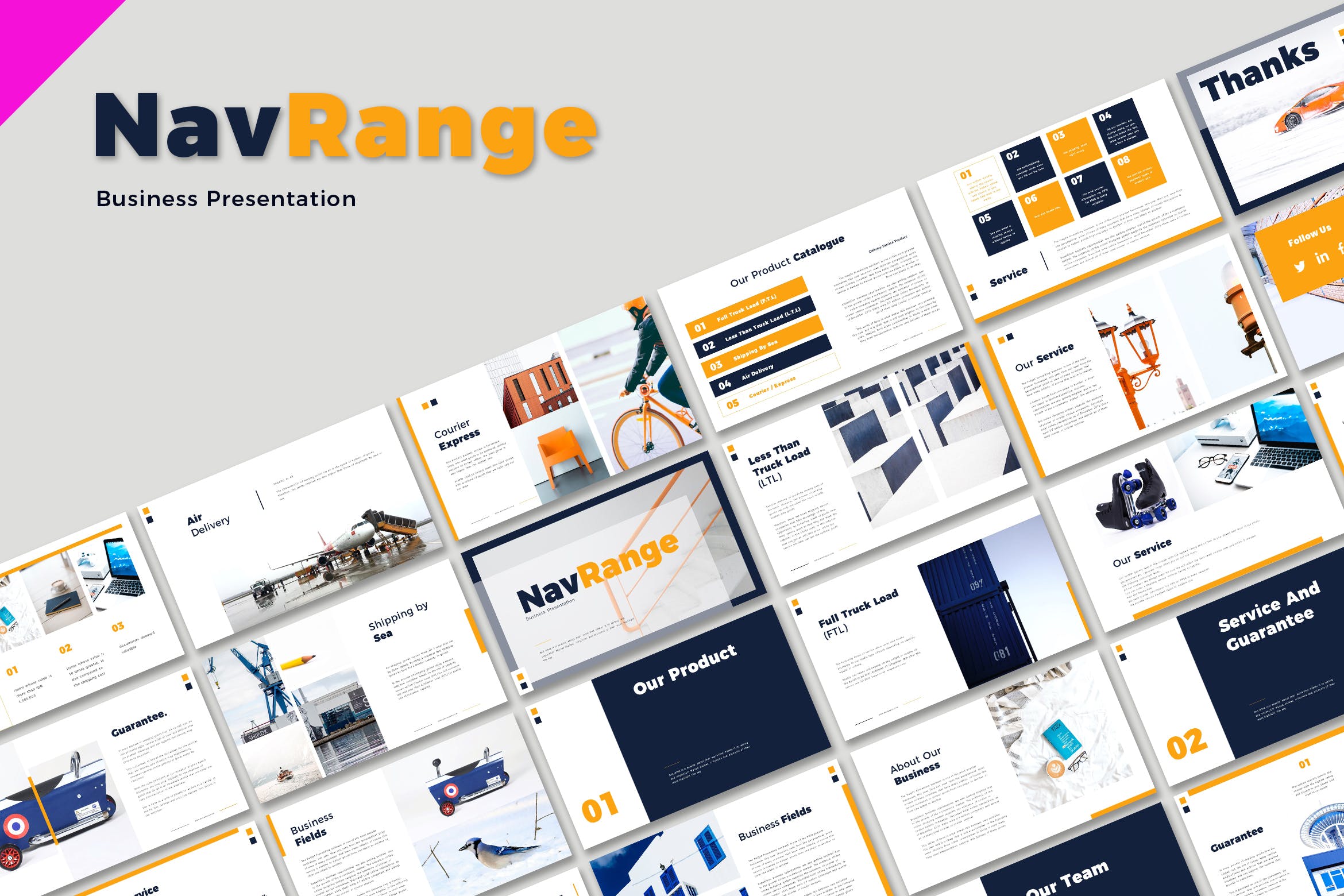 产品设计展示PPT幻灯片模板 NavRange Business Presentation 幻灯图表 sucaiwan.com