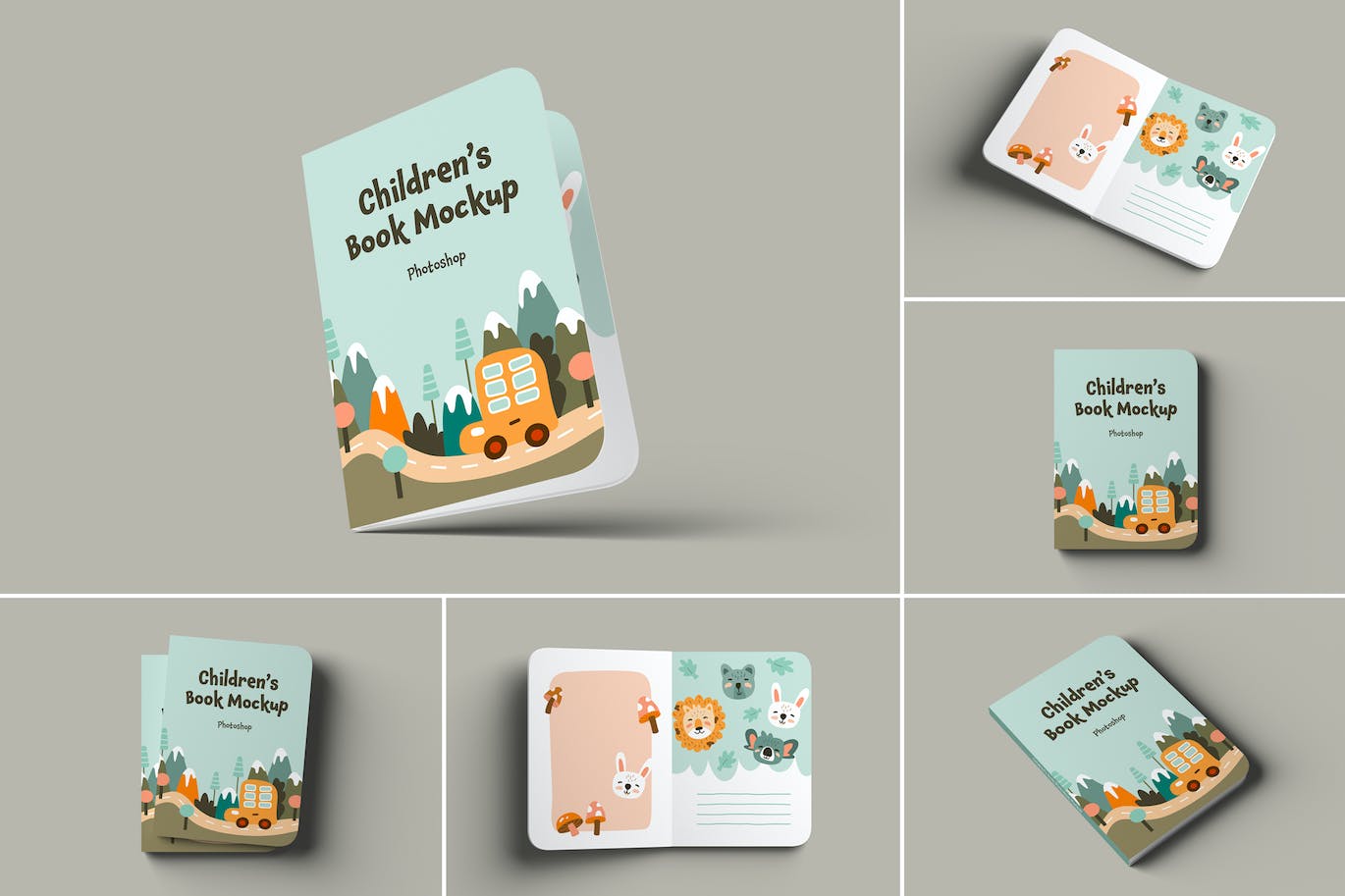 儿童书籍封面设计样机 Children’s Book Mockups 样机素材 sucaiwan.com