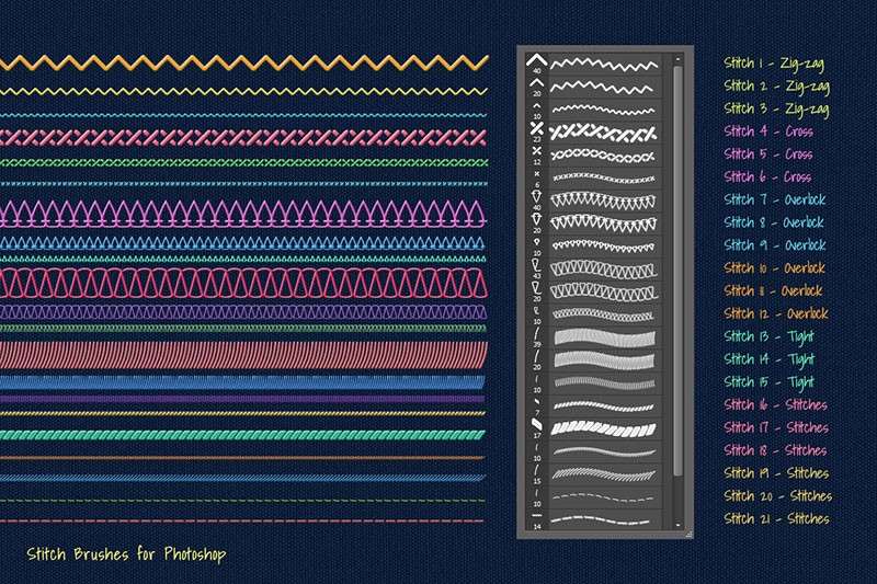 21个创意刺绣纹理PS笔刷 笔刷资源 sucaiwan.com