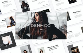 Lookbook模特介绍PPT模板下载 Denmoci Lookbook PowerPoint