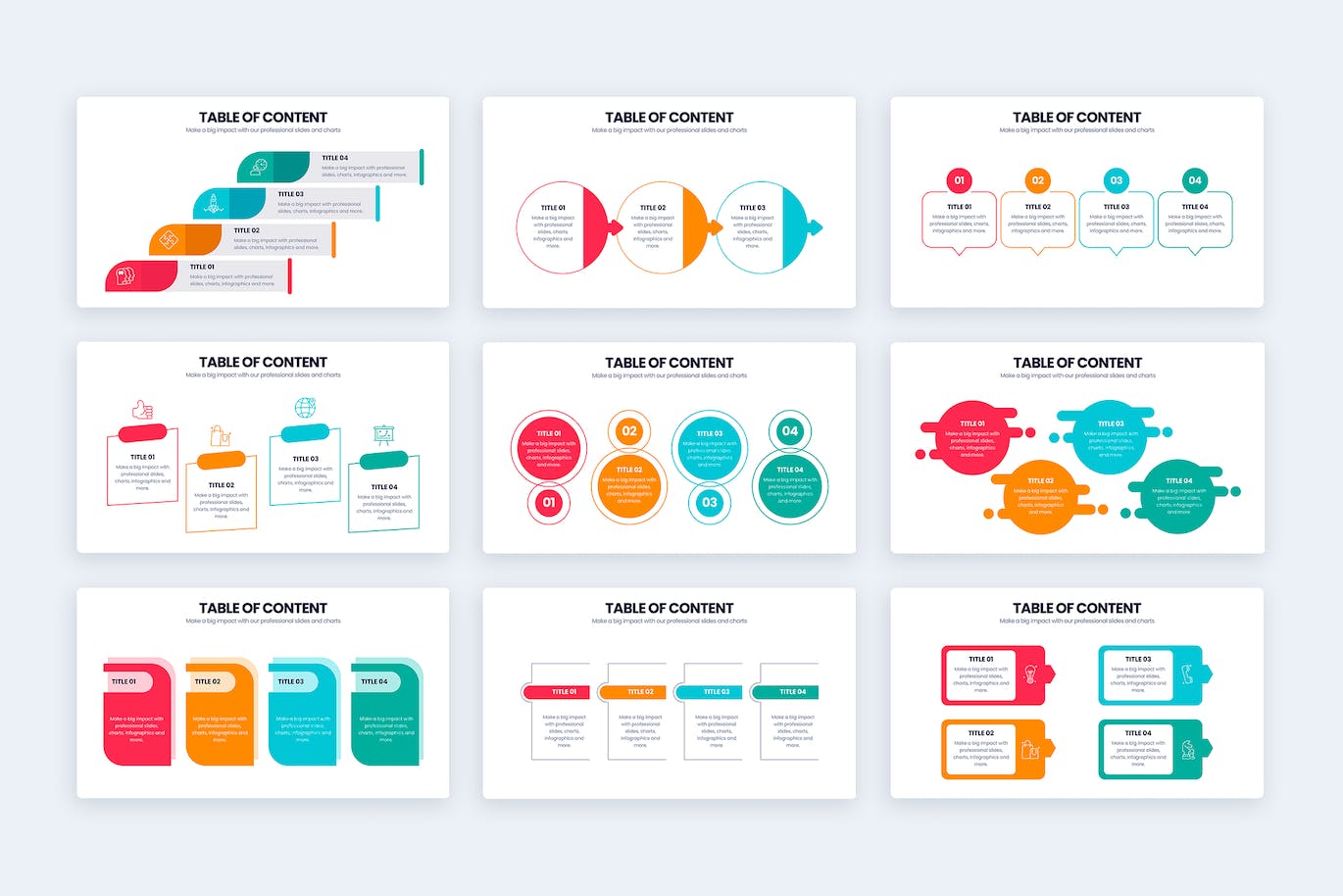 目录步骤信息图表矢量模板 Business Table of Content Illustrator Infographics 幻灯图表 sucaiwan.com
