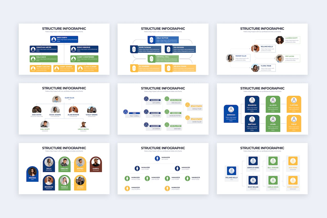 结构分析信息图表矢量模板 Business Structure Illustrator Infographics 幻灯图表 sucaiwan.com