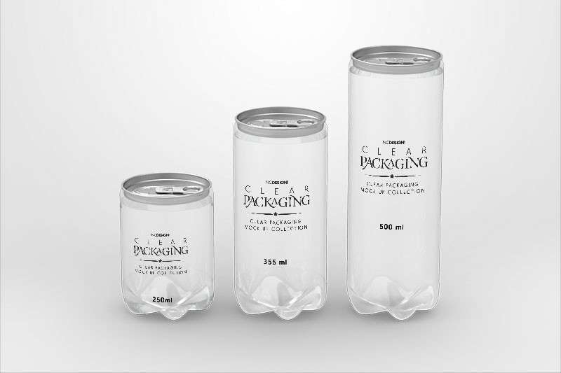 10种透明塑料瓶包装盒标签贴图样机PSD 样机素材 sucaiwan.com