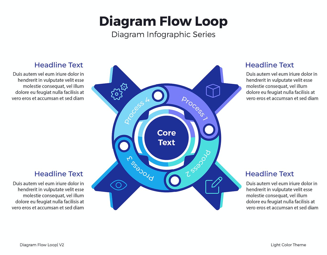 圆环流程图表矢量素材v2 Diagram Flow Loop V2 幻灯图表 sucaiwan.com