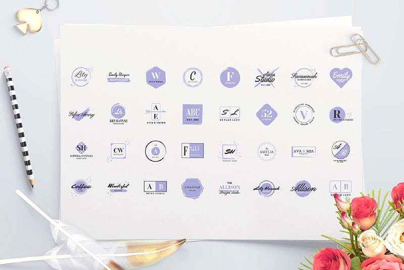 160个女性主题LOGO矢量模板，AI PSD格式 图标素材 sucaiwan.com