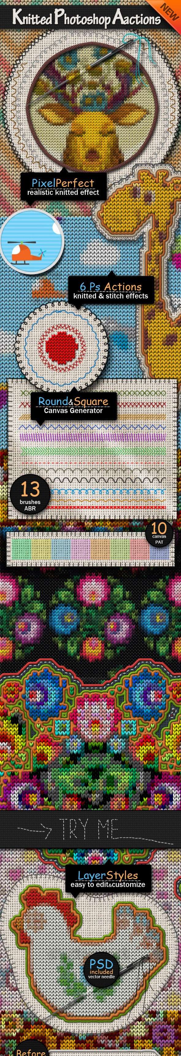 针织毛衣效果PS动作 插件预设 sucaiwan.com