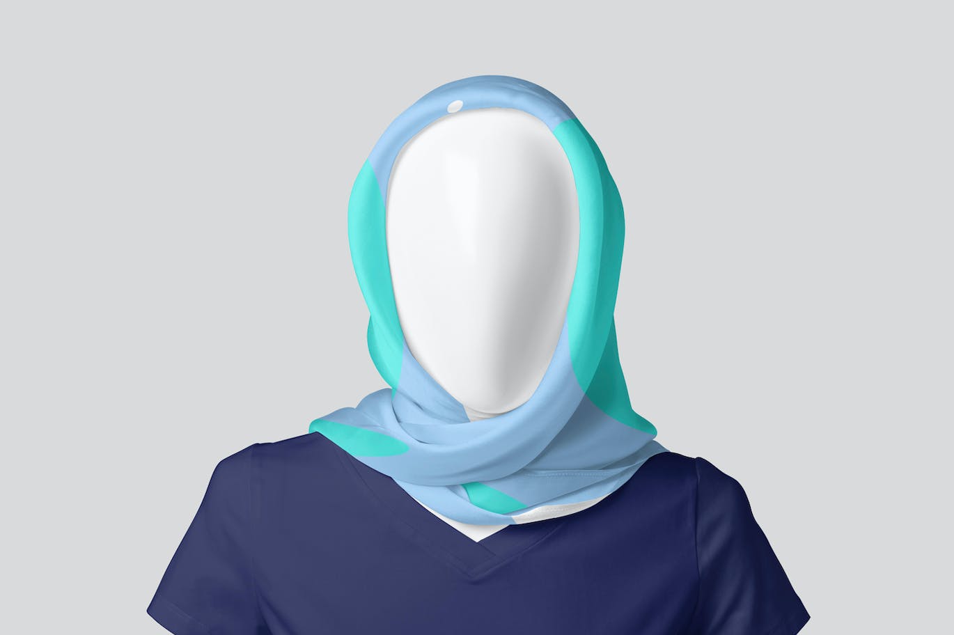 丝绸头巾面料品牌设计样机 Silk Head Scarf Mockups 样机素材 sucaiwan.com