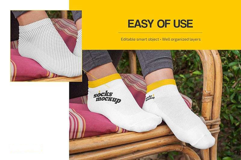 夏季短袜样机模板PSD 样机素材 sucaiwan.com
