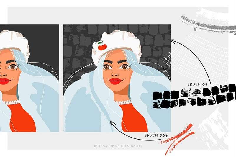 80个干油墨AI矢量笔刷 笔刷资源 sucaiwan.com