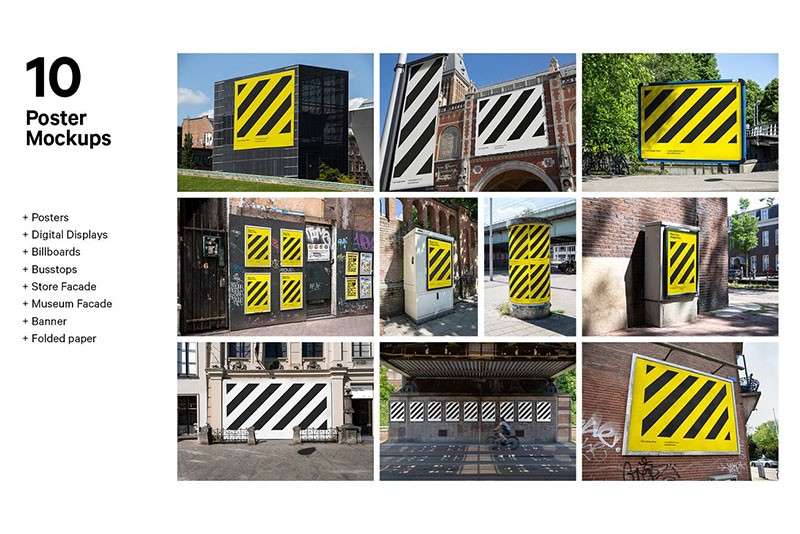 82个户外广告展示设计样机PSD模板 样机素材 sucaiwan.com