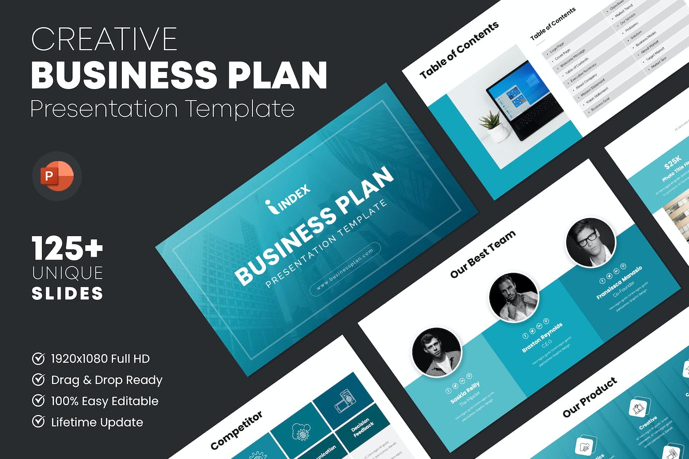 企业计划方案PPT演示幻灯片模板 Business Plan PowerPoint Template 幻灯图表 第1张-素材湾丨精选海外优质设计素材资源 企业计划方案PPT演示幻灯片模板 Business Plan PowerPoint Template 幻灯图表 sucaiwan.com