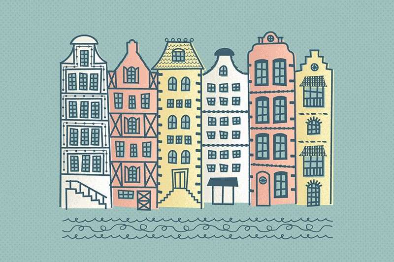 邮票卡通轮廓线和填充纹理AI笔刷 笔刷资源 sucaiwan.com