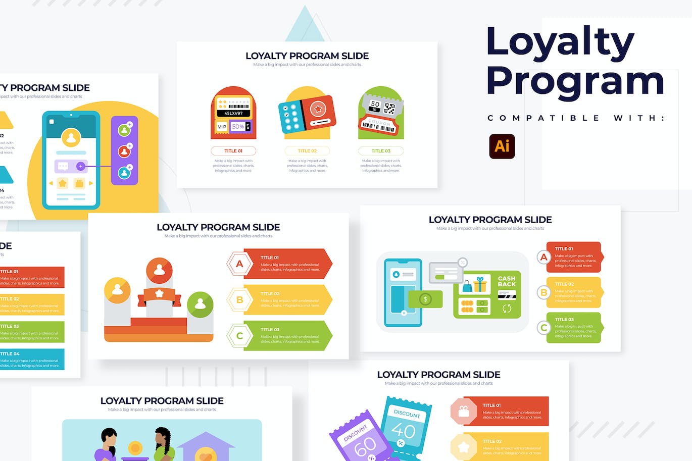营销积分计划信息图表矢量模板 Marketing Loyalty Program Illustrator Infographics 幻灯图表 sucaiwan.com