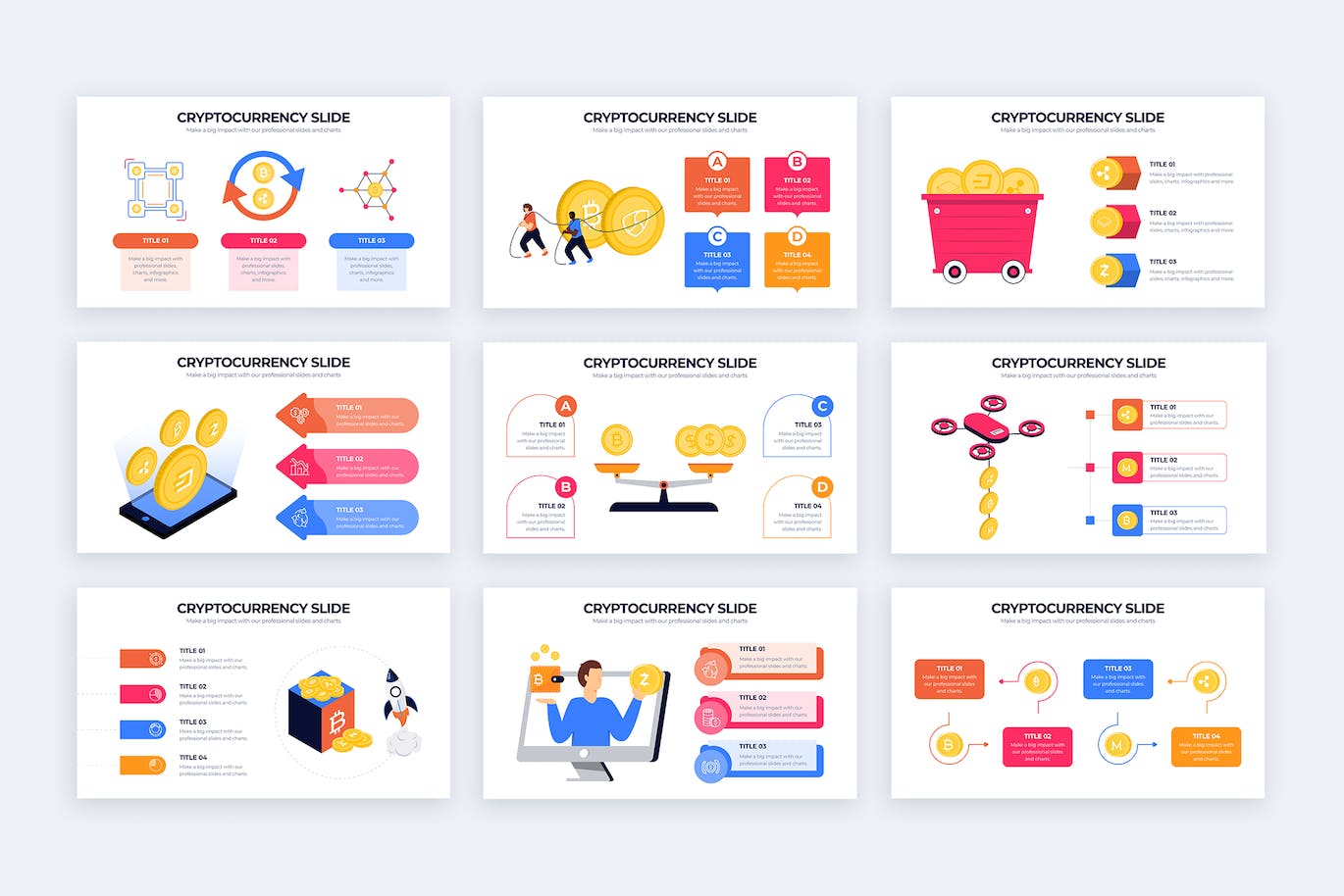 加密货币信息图表矢量模板 Business Cryptocurrency Illustrator Infographics 幻灯图表 sucaiwan.com