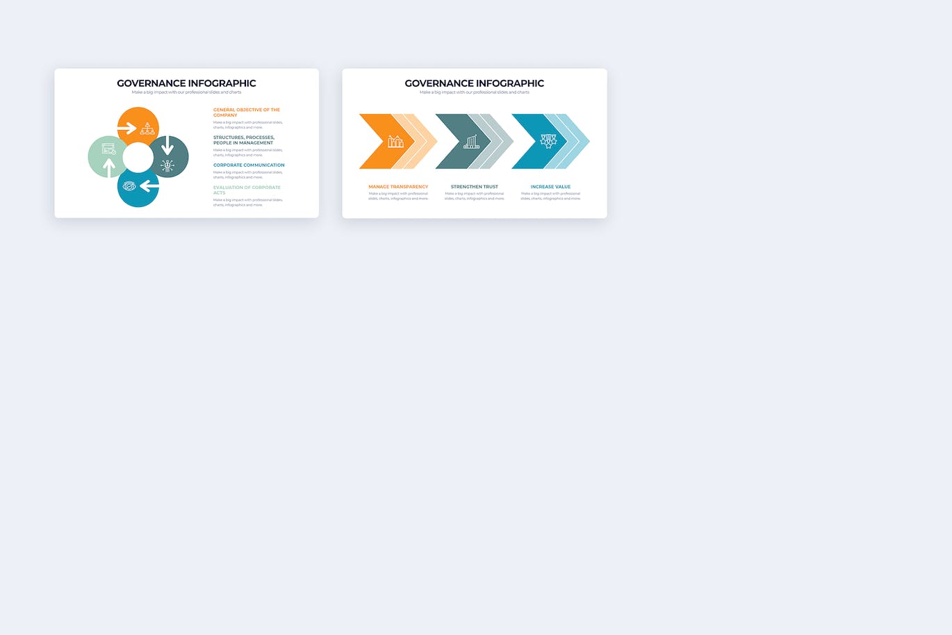 商业管理信息图表矢量模板 Business Governance Illustrator Infographics 幻灯图表 sucaiwan.com