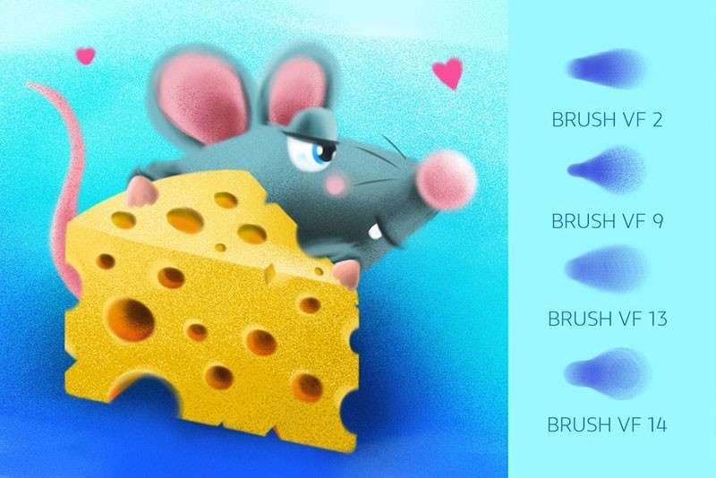 颗粒插画PS+Procreate笔刷套装 笔刷资源 sucaiwan.com