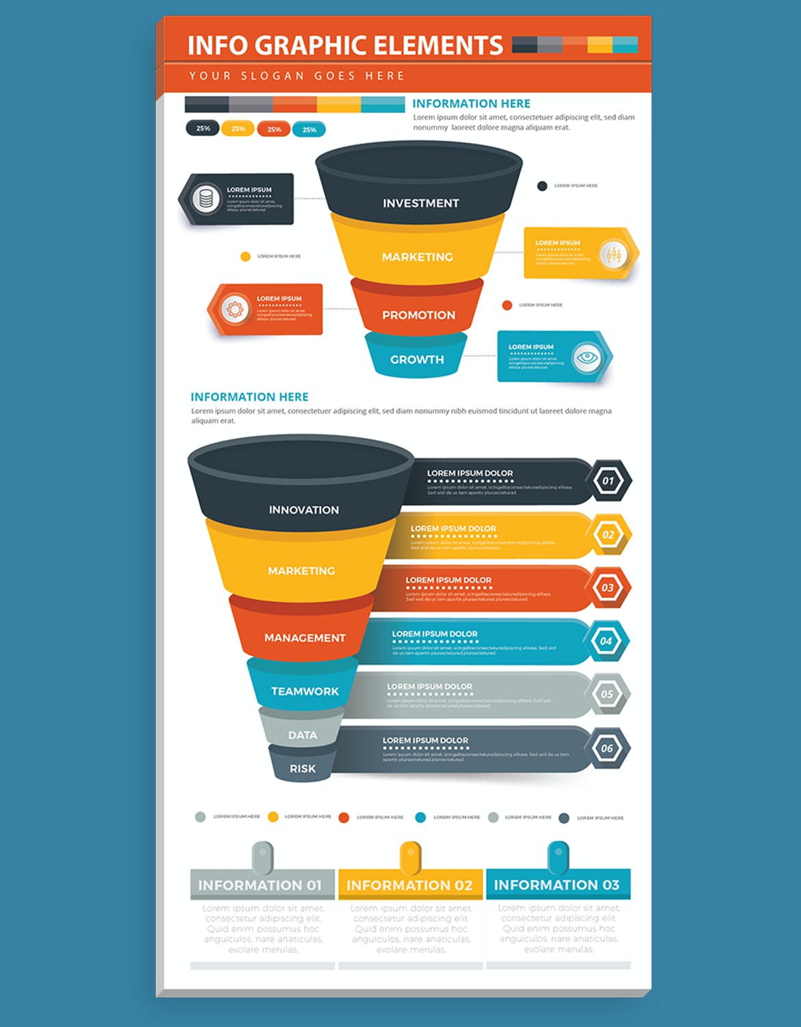 数据步骤信息图表元素模板 Infographic Elements 幻灯图表 sucaiwan.com
