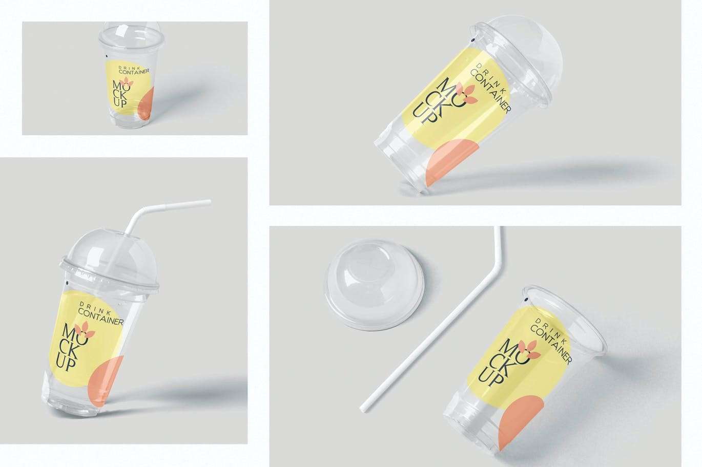 塑料果汁饮料杯包装设计样机模板PSD 样机素材 sucaiwan.com