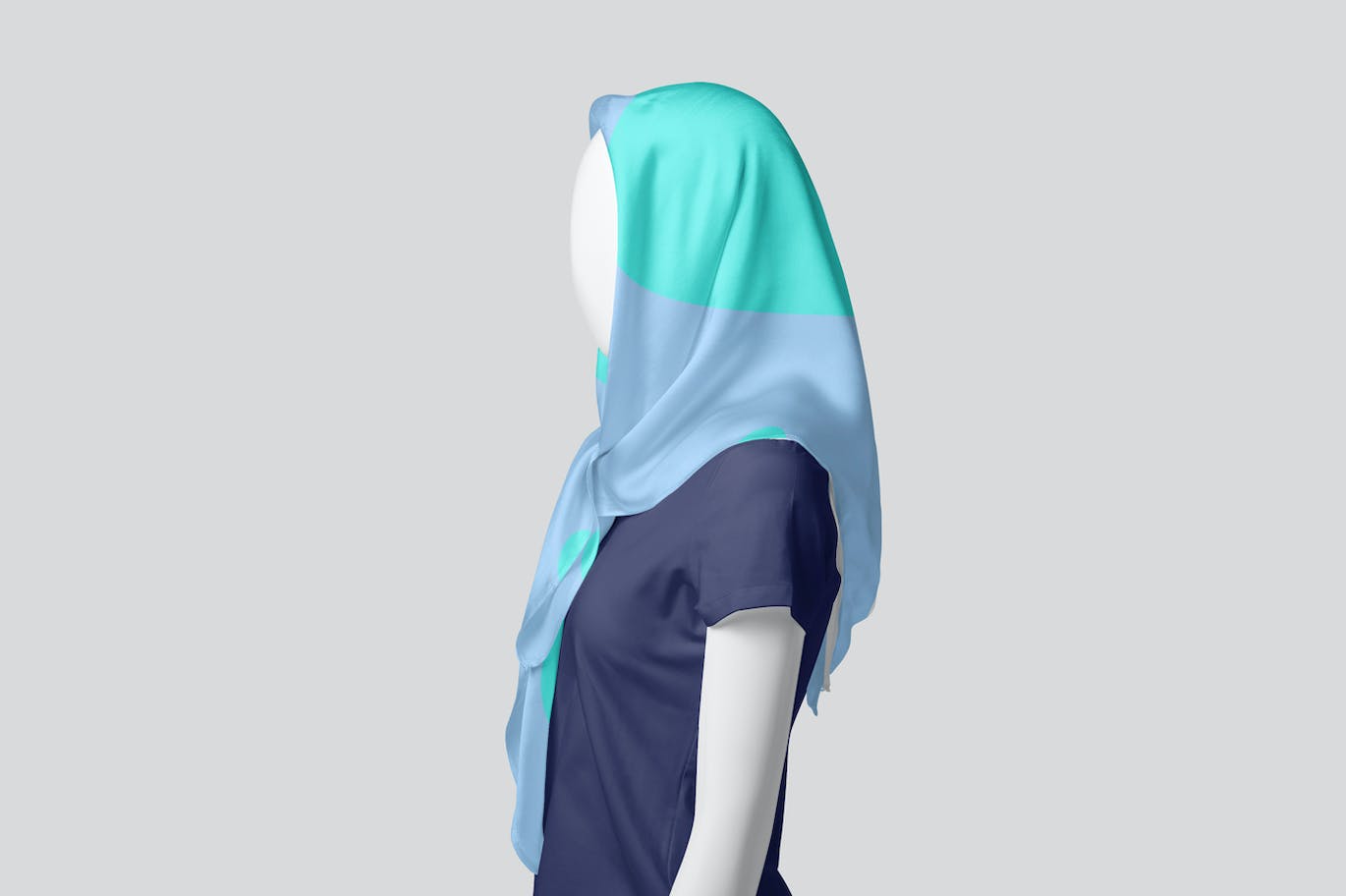 丝绸头巾面料品牌设计样机 Silk Head Scarf Mockups 样机素材 sucaiwan.com