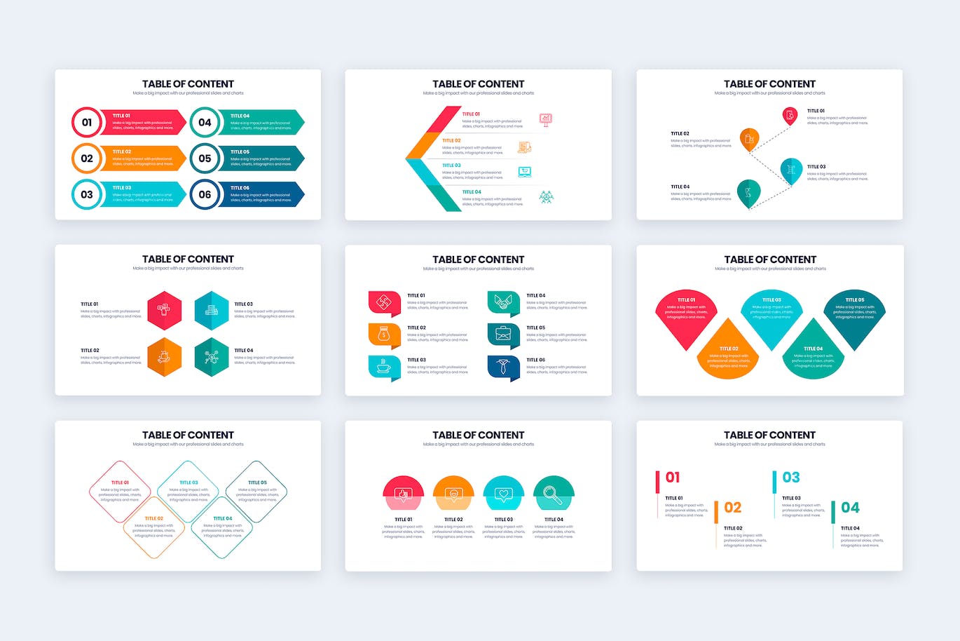 目录步骤信息图表矢量模板 Business Table of Content Illustrator Infographics 幻灯图表 sucaiwan.com