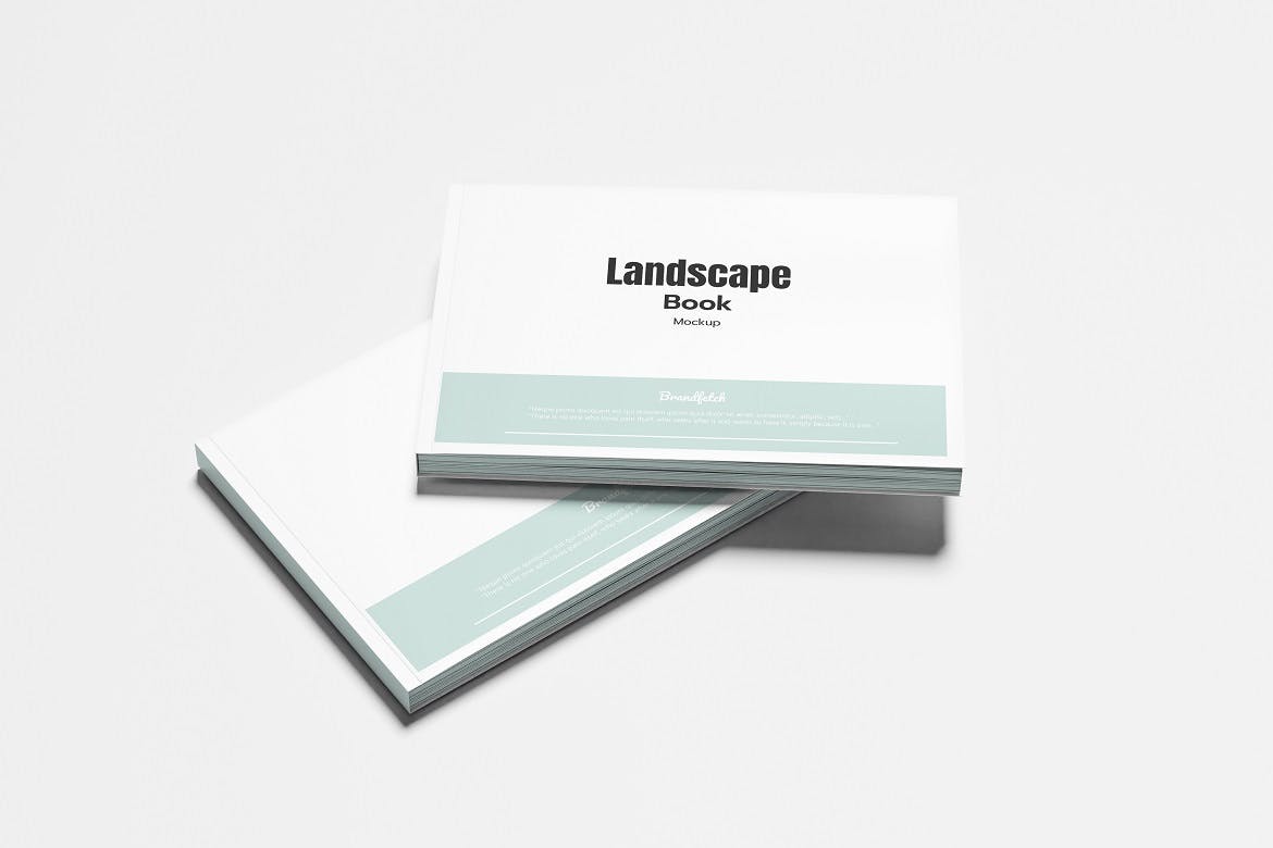 横版书籍画册设计样机模板v2 Landscape Book Mockup V.2 样机素材 sucaiwan.com