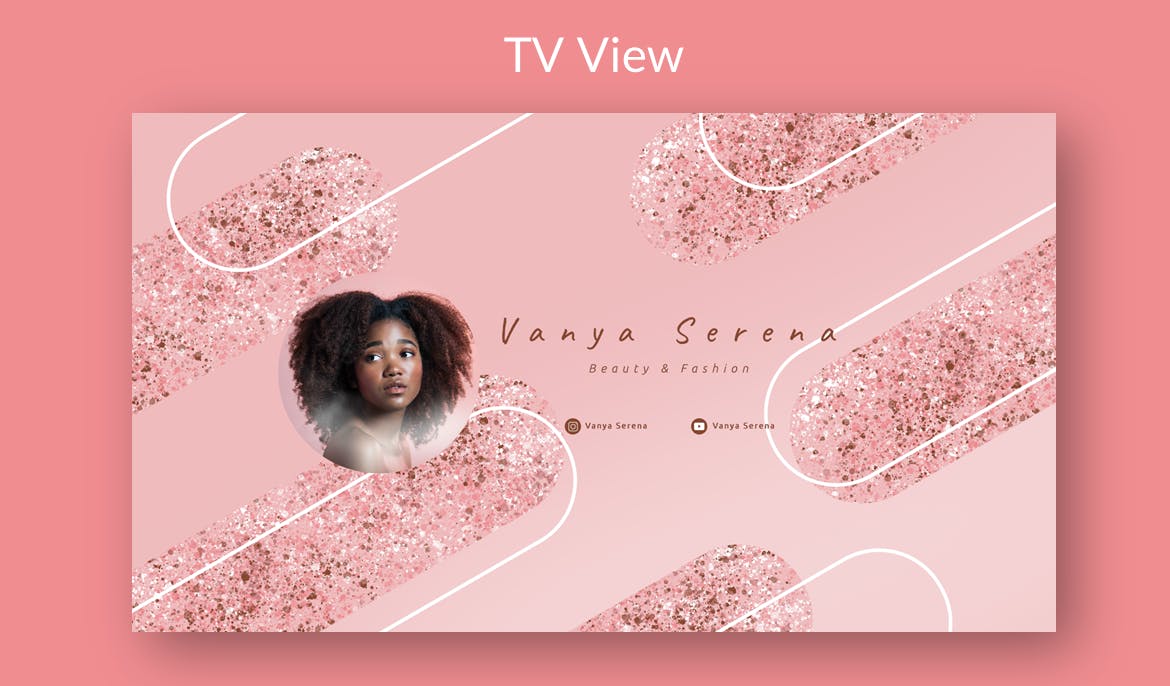 美容时尚–Youtube频道艺术Banner模板 Beauty Fashion – Youtube Channel Art Header 设计素材 sucaiwan.com