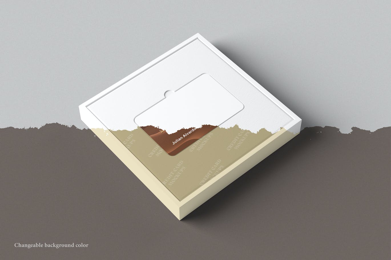 盒子信用卡设计展样机 Credit Card with Box Mockups 样机素材 sucaiwan.com