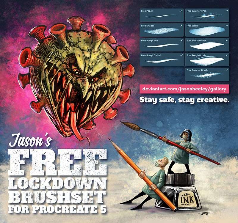 Procreate基础涂鸦素描笔刷 笔刷资源 sucaiwan.com