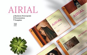 女性时尚品牌推广PPT素材 Airial – Business Presentation PowerPoint Template