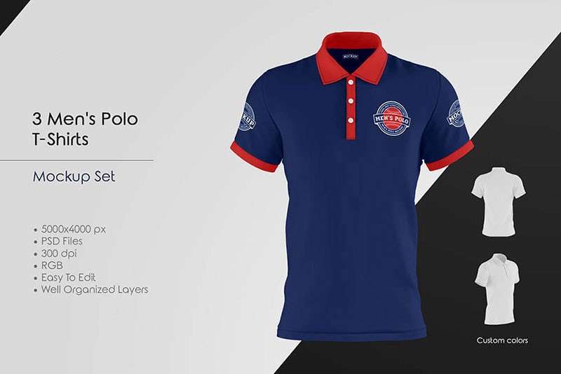 男士Polo衫设计展示样机PSD模板 样机素材 sucaiwan.com