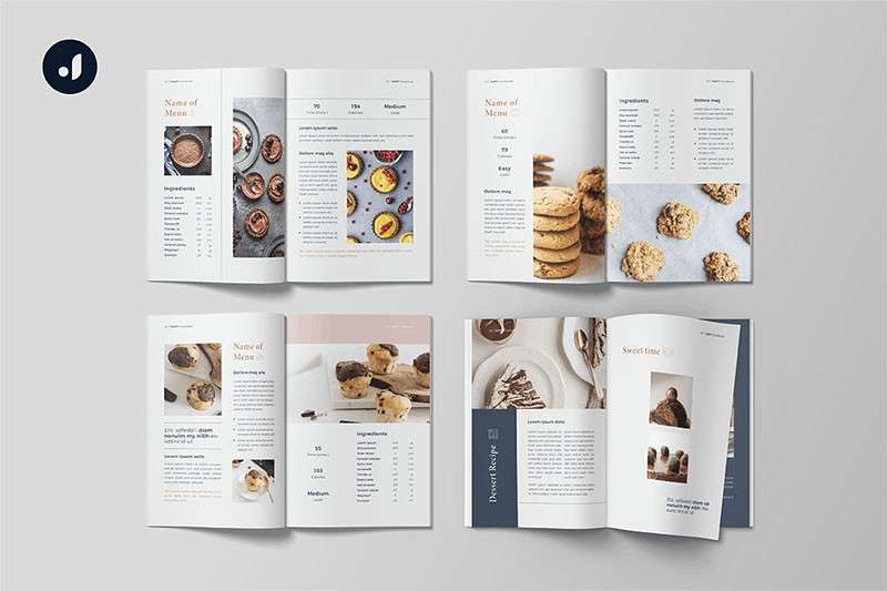 美食杂志画册InDesign设计模板 样机素材 sucaiwan.com