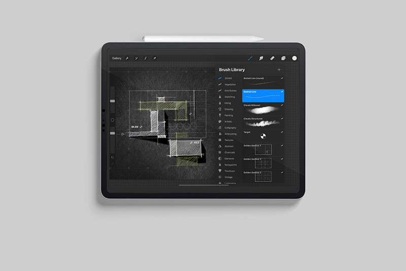 室内装修设计草图网格Procreate笔刷 笔刷资源 sucaiwan.com