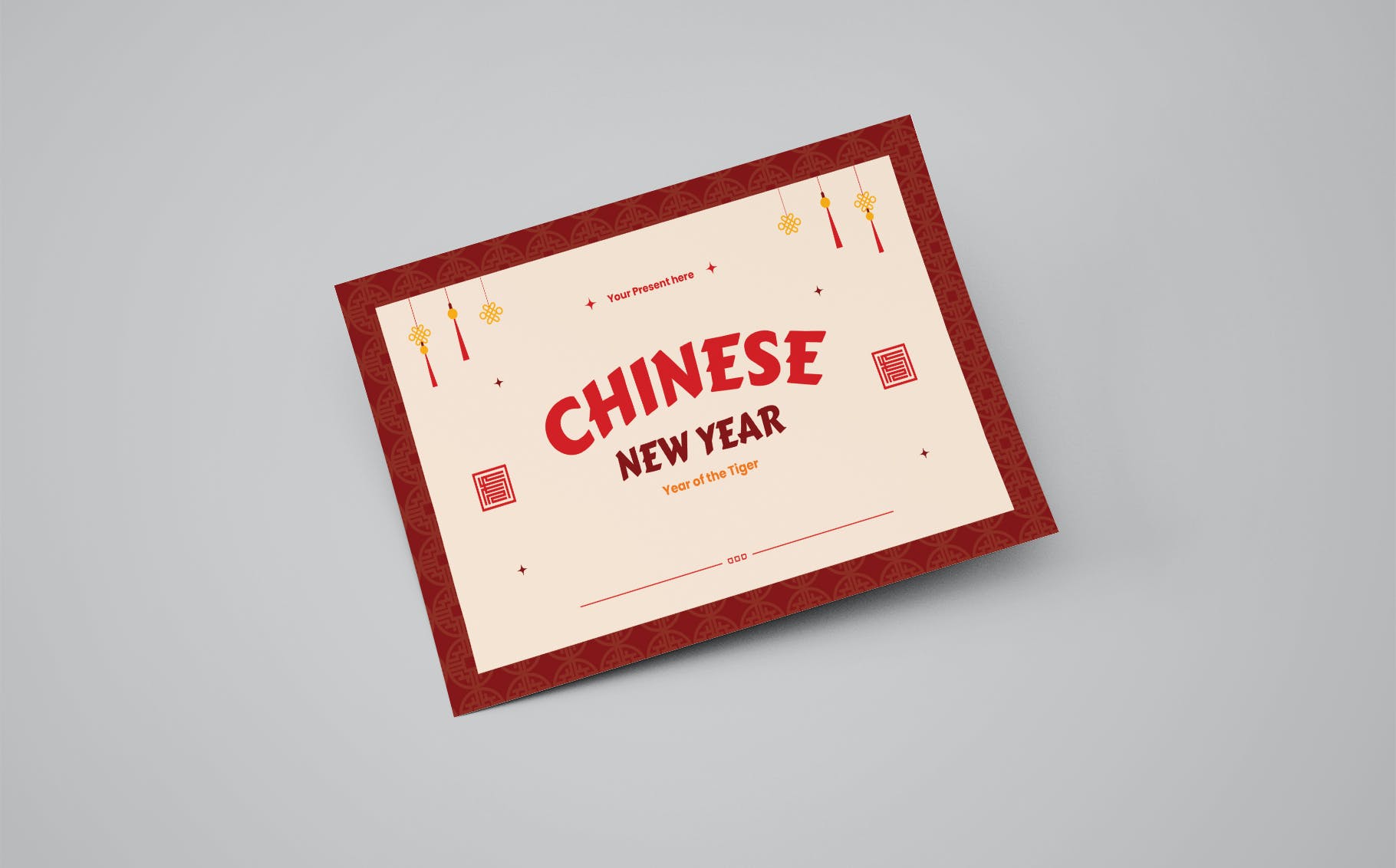 中国新年祝福贺卡设计模板 Chinese New Year Greeting Card Template 设计素材 sucaiwan.com