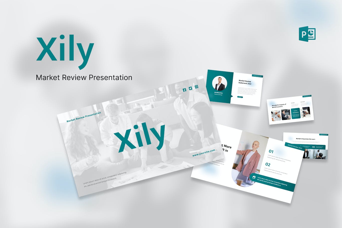 市场回顾PowerPoint演示模板 Xily – Market Review PowerPoint Template 幻灯图表 第1张-素材湾丨精选海外优质设计素材资源 市场回顾PowerPoint演示模板 Xily – Market Review PowerPoint Template 幻灯图表 sucaiwan.com