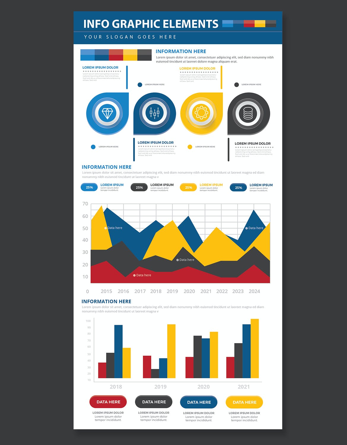 多用途通用信息图表元素模板 Infographic Elements 幻灯图表 sucaiwan.com
