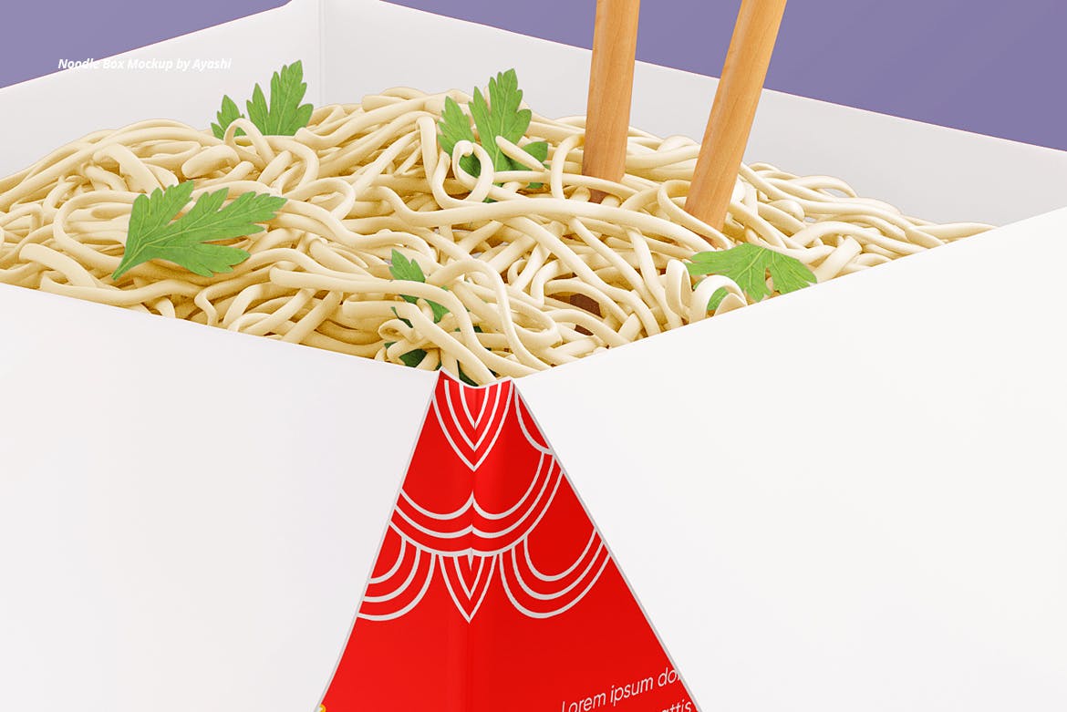 面条碗&面条纸盒样机 Noodle Box with Noodles Mockup 样机素材 sucaiwan.com
