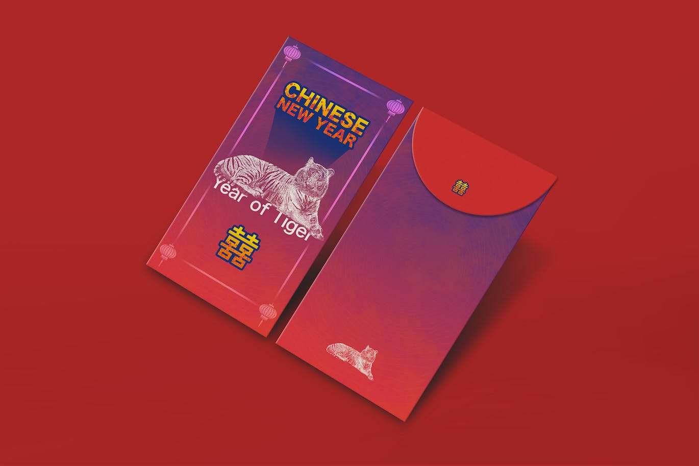 中国新年利是红包封面设计样机 Chinese New Year Envelope Mockups 样机素材 sucaiwan.com