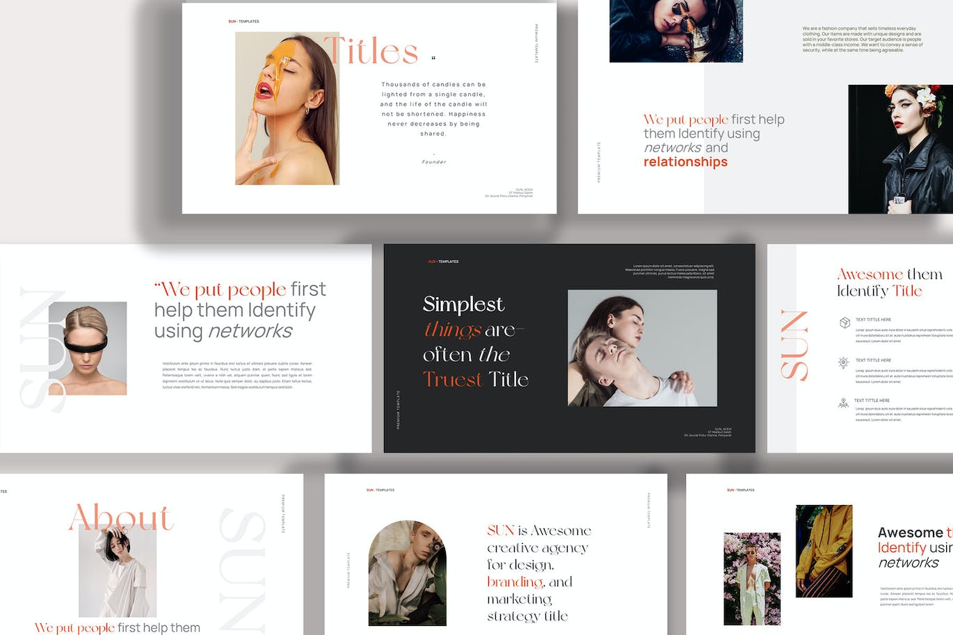 Lookbook作品集演示文稿PPT模板 SUN – Lookbook Powerpoint 幻灯图表 sucaiwan.com