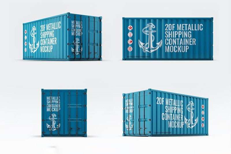 海运集装箱样机PSD模板 样机素材 sucaiwan.com
