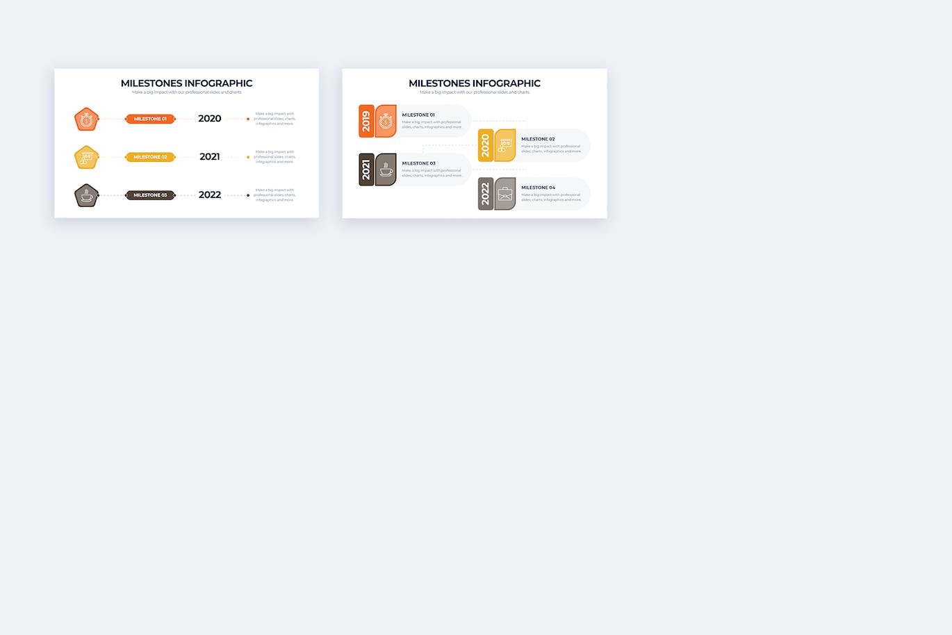 里程碑时间轴信息图表矢量模板 Business Milestone Illustrator Infographics 幻灯图表 sucaiwan.com