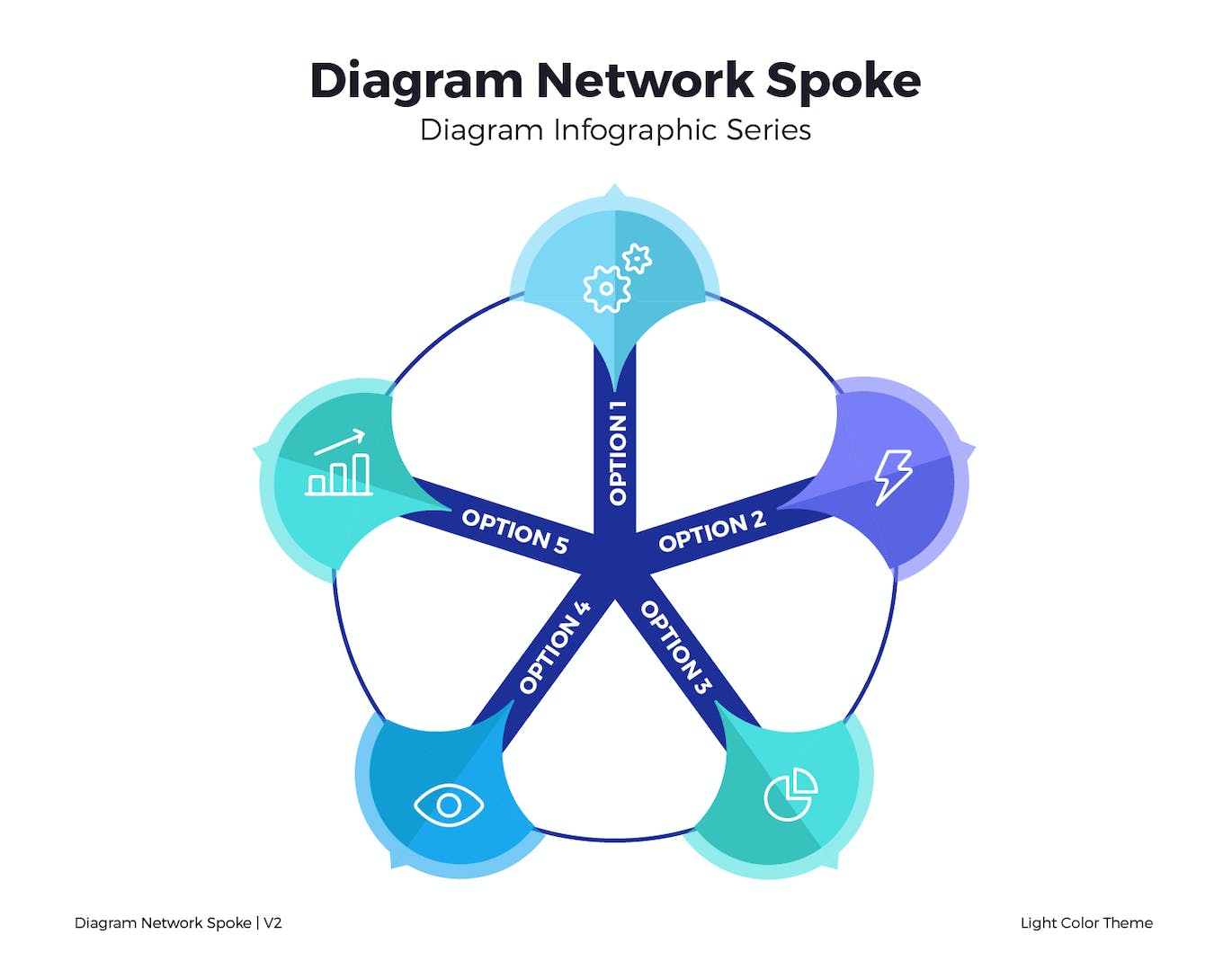 网络车轮图表矢量素材v2 Diagram Network Spoke V2 幻灯图表 sucaiwan.com