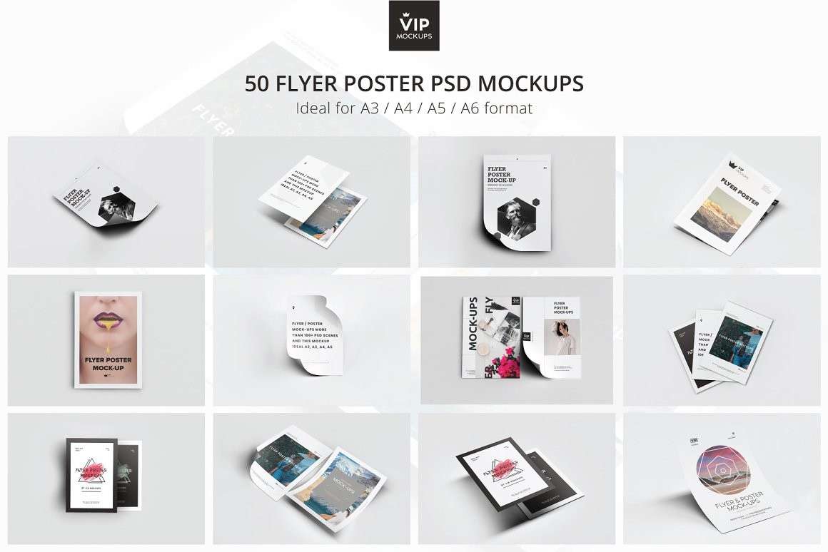 50款传单海报设计展示样机模板PSD 样机素材 sucaiwan.com