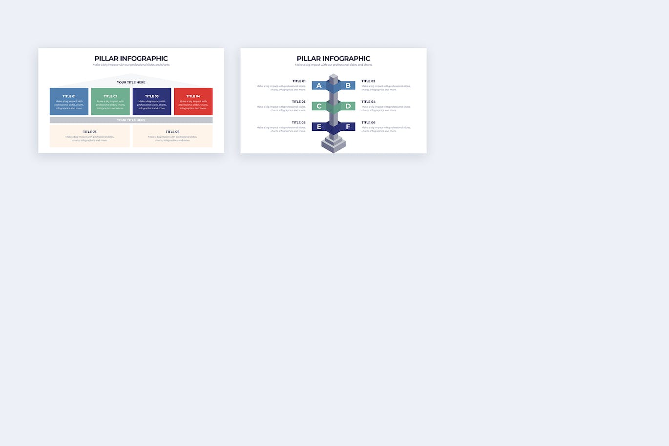 罗马柱信息图表矢量模板 Business Pillar Illustrator Infographics 幻灯图表 sucaiwan.com