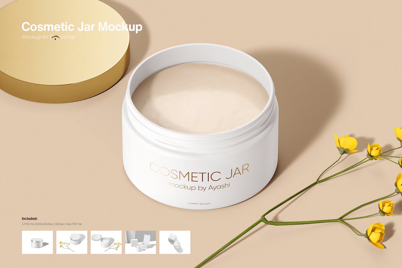 化妆品罐和盒子包装设计样机 Cosmetic Jar and Box Mockup 样机素材 sucaiwan.com